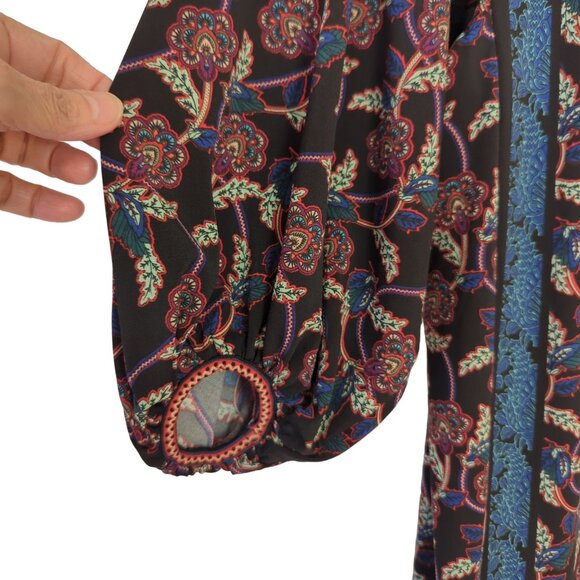 Max Studio Floral Pullover Shift Dress Size Small 3/4" Balloon Sleeves‎ - Picture 6 of 14